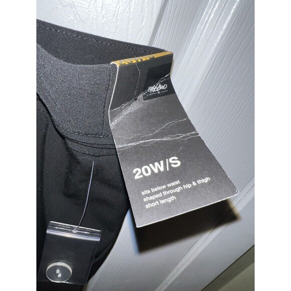 Mossimo Dress Pants Womens Plus Short 20WS Black flat front wide leg Trousers - Picture 6 of 11